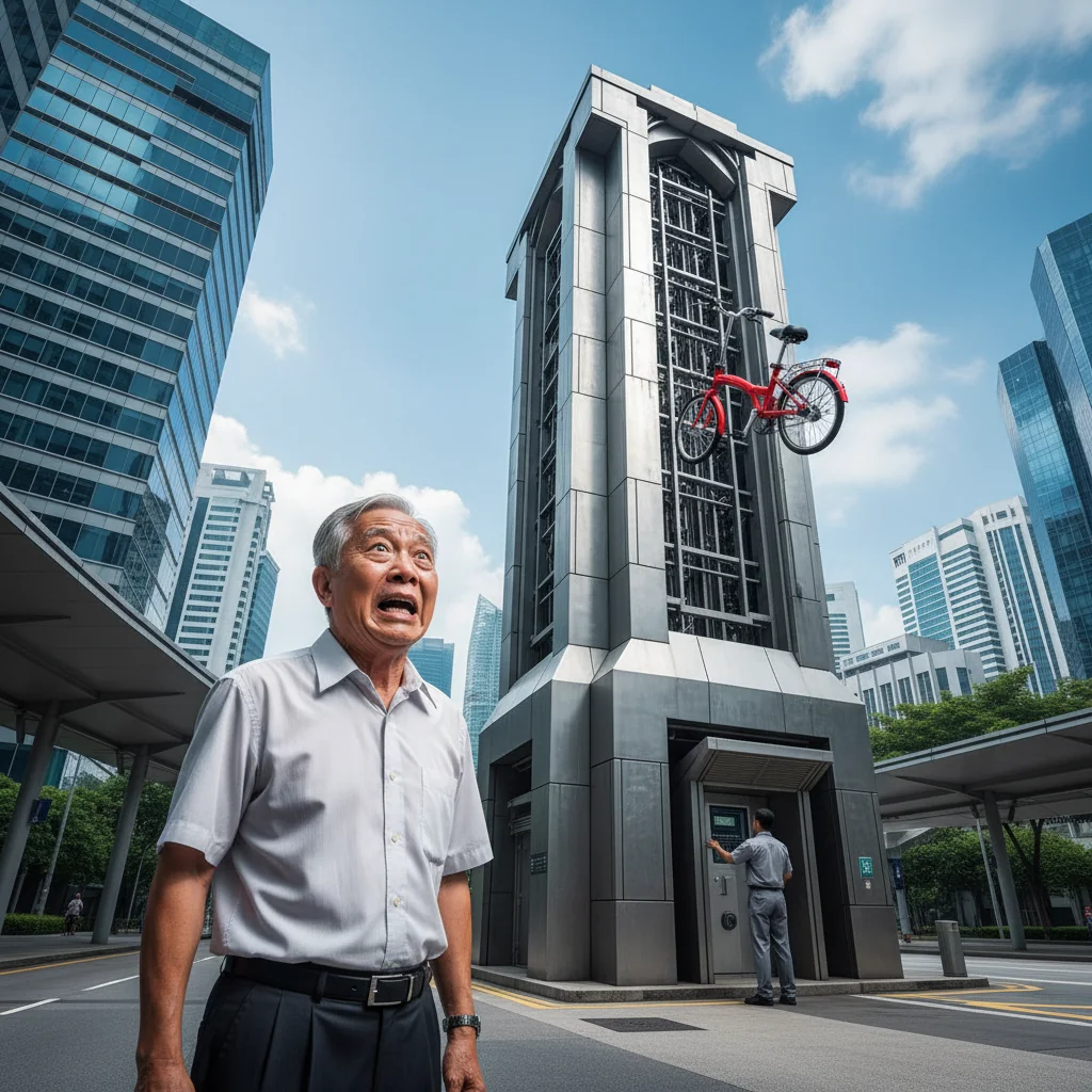 Singapore Slurp: Singapore Solves Bicycle Parking By Building Towers So Tall, Bikes Are Now In Orbit.