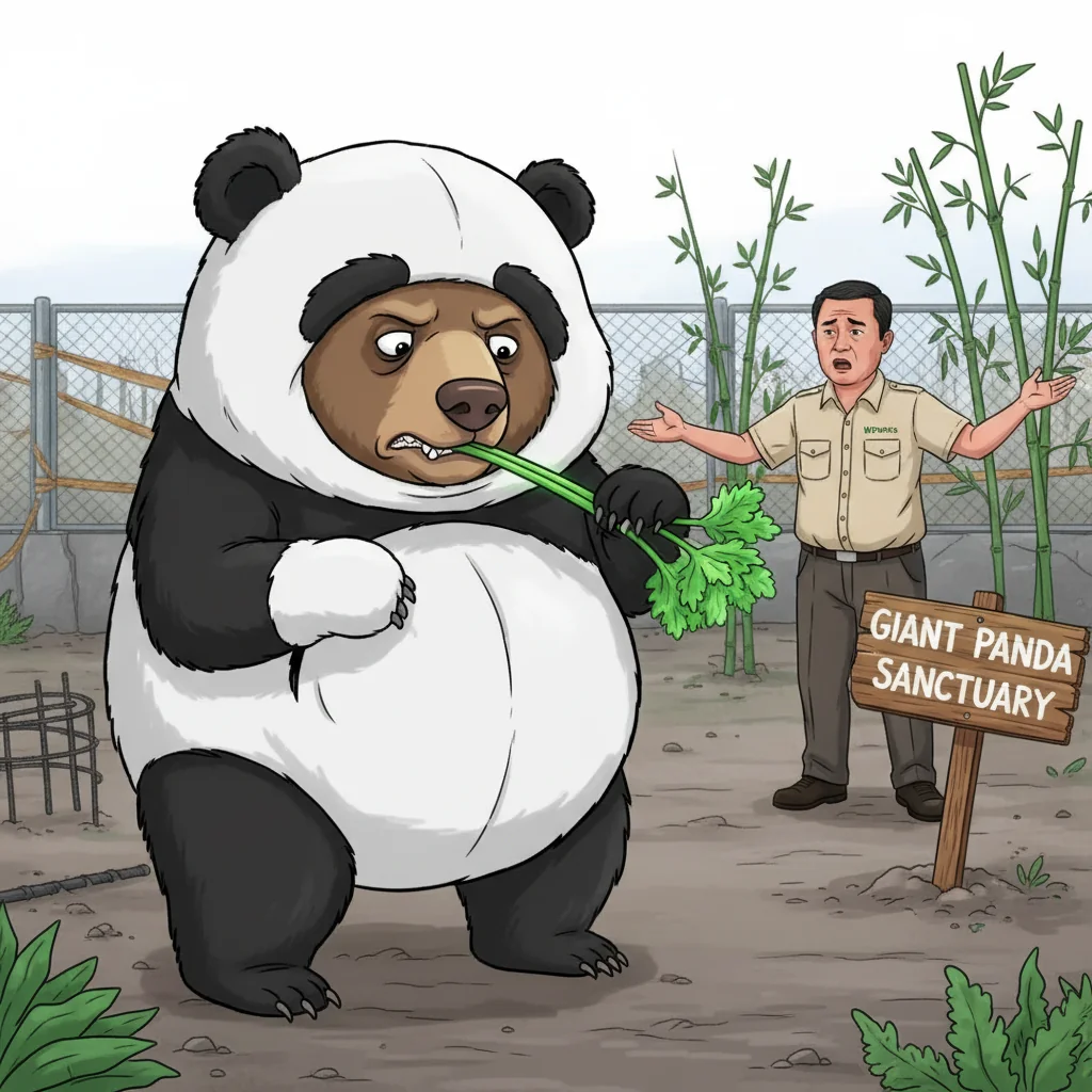 Singapore Slurp: Singapore Replaces Giant Pandas With Costumed Sun Bears To Save On Imported Bamboo.