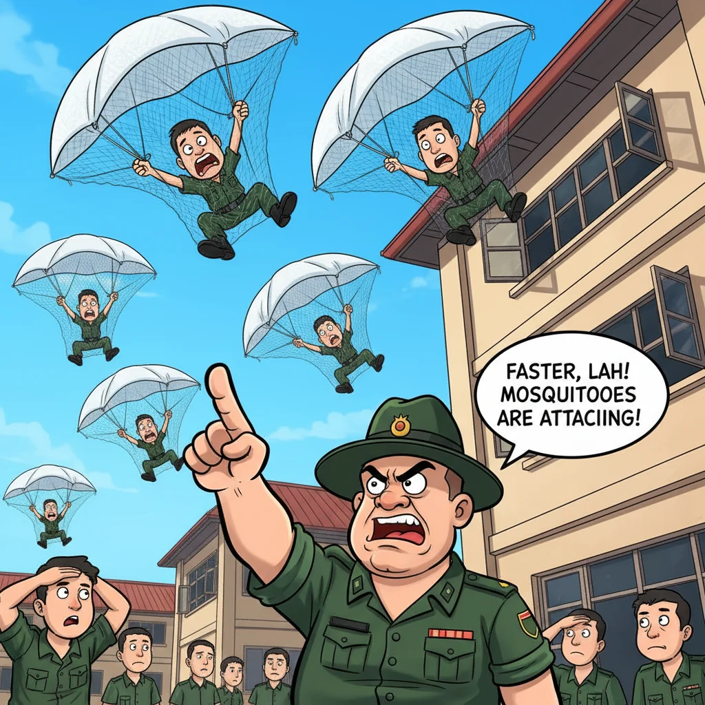 Singapore Slurp: Singapore National Service Now Mandates Actual Parachute Search During Drills