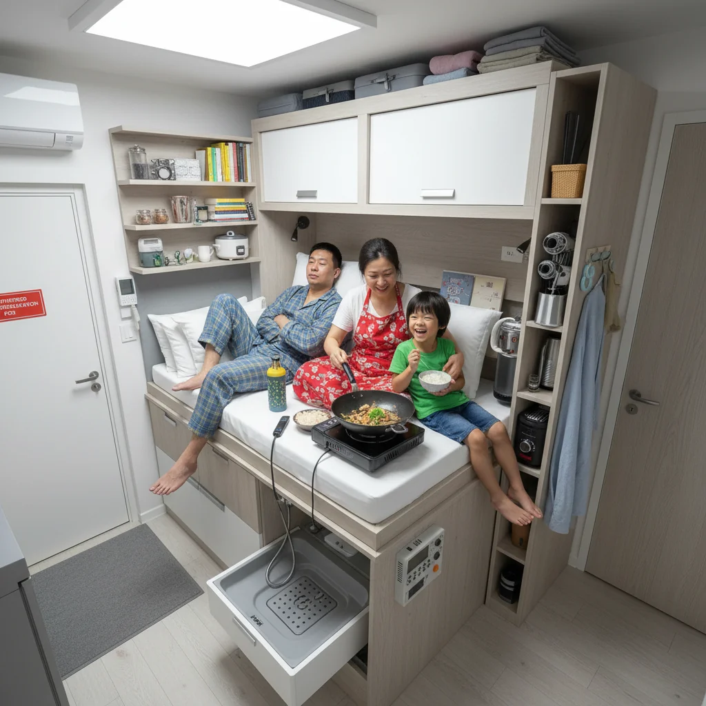 Singapore Slurp: Singapore To Mandate Sleeping Standing Up To Save On HDB Floor Space