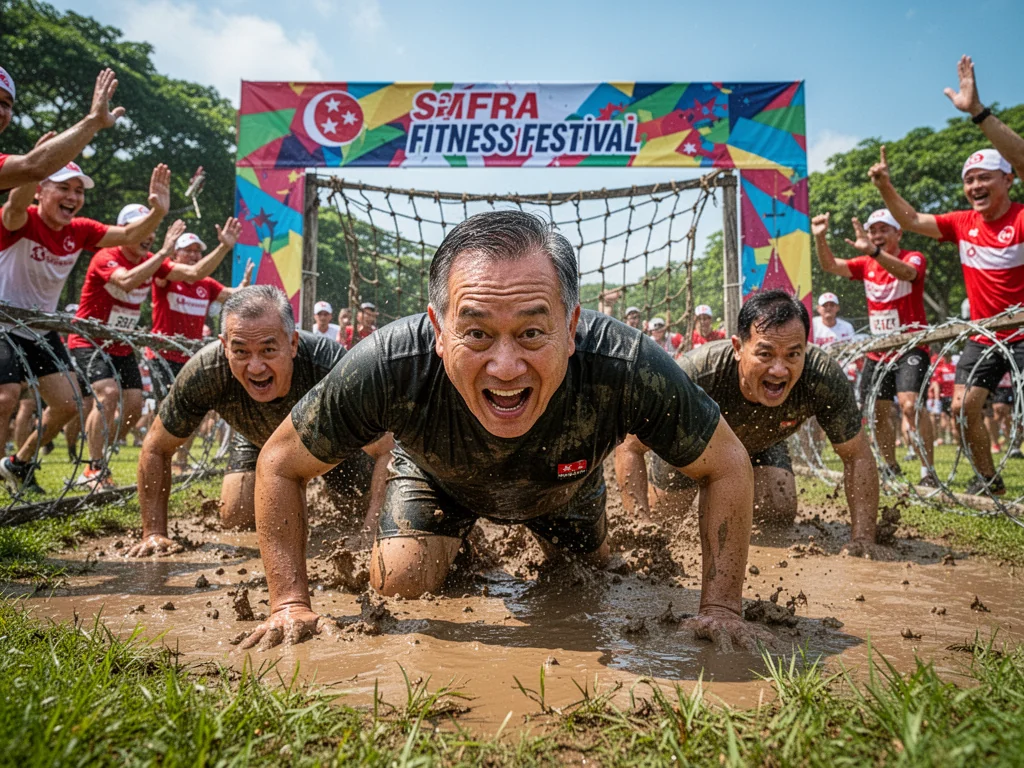 Singapore Slurp: Sinkies Thrilled To Re-enact BMT Trauma At New SAFRA Fitness Festival
