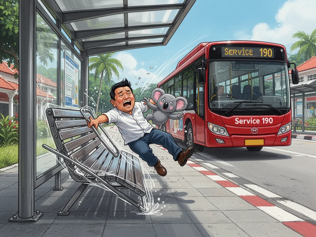 Singapore Slurp: Singapore Unveils Bus Stop Benches Specifically Designed to Prohibit Sitting