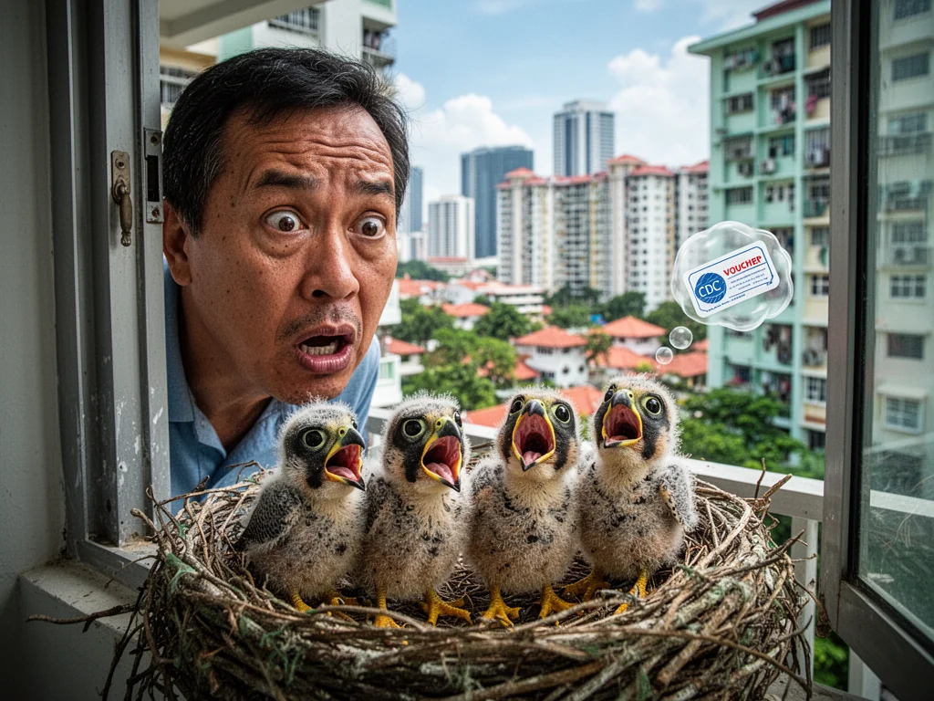 Singapore Slurp: Newborn Singaporean Falcons Already Master The Art Of Complaining