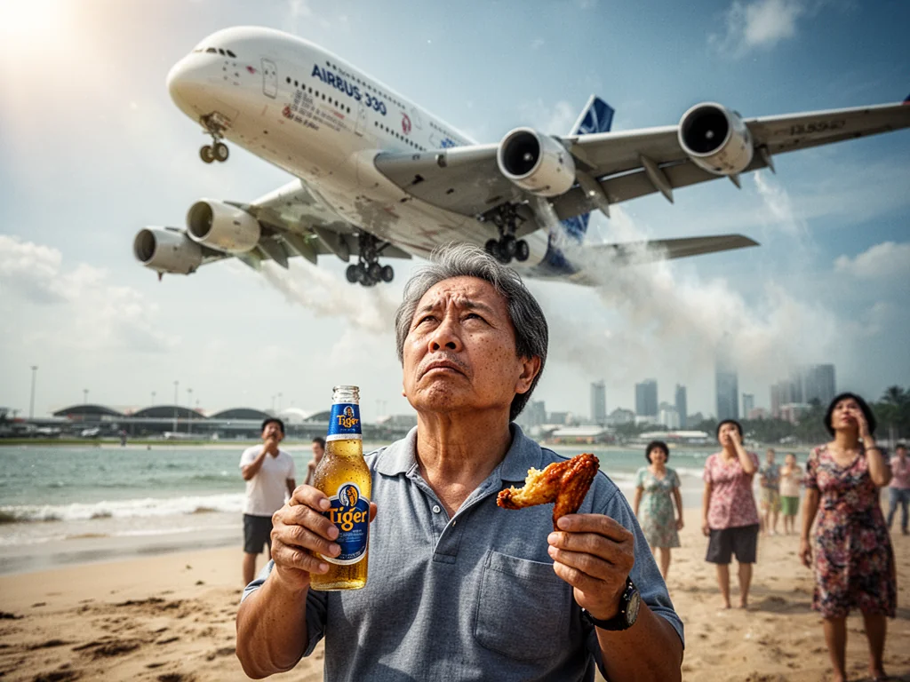 Singapore Slurp: Singaporeans Flock to Changi Beach to Watch Others Escape Country