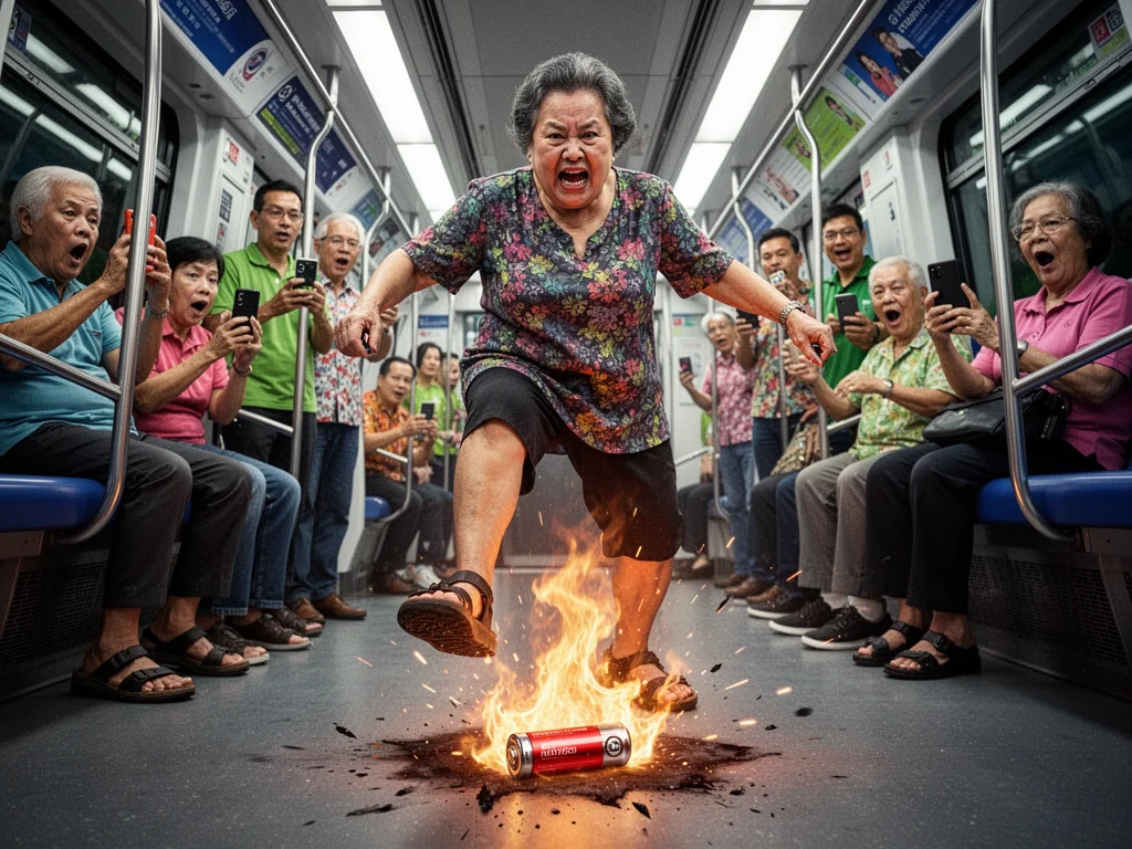 Singapore Slurp: Heroic Singaporean Woman Stomps Explosive Fire Into Submission