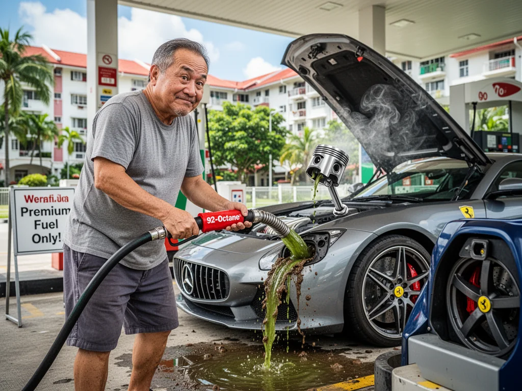 Singapore Slurp: Cheap Sinkies Feed Mercedes 92-Octane Petrol Like Longkang Water