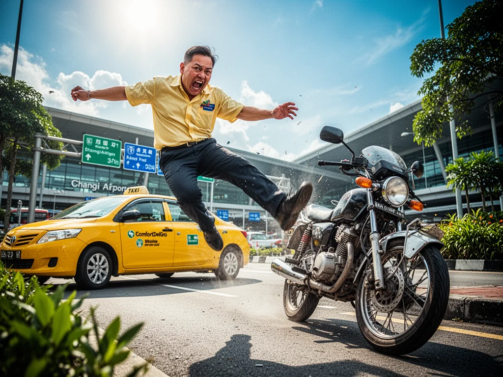 Singapore Slurp: Singapore Taxi Uncle Masterfully Uses Leg To Exchange Insurance Details