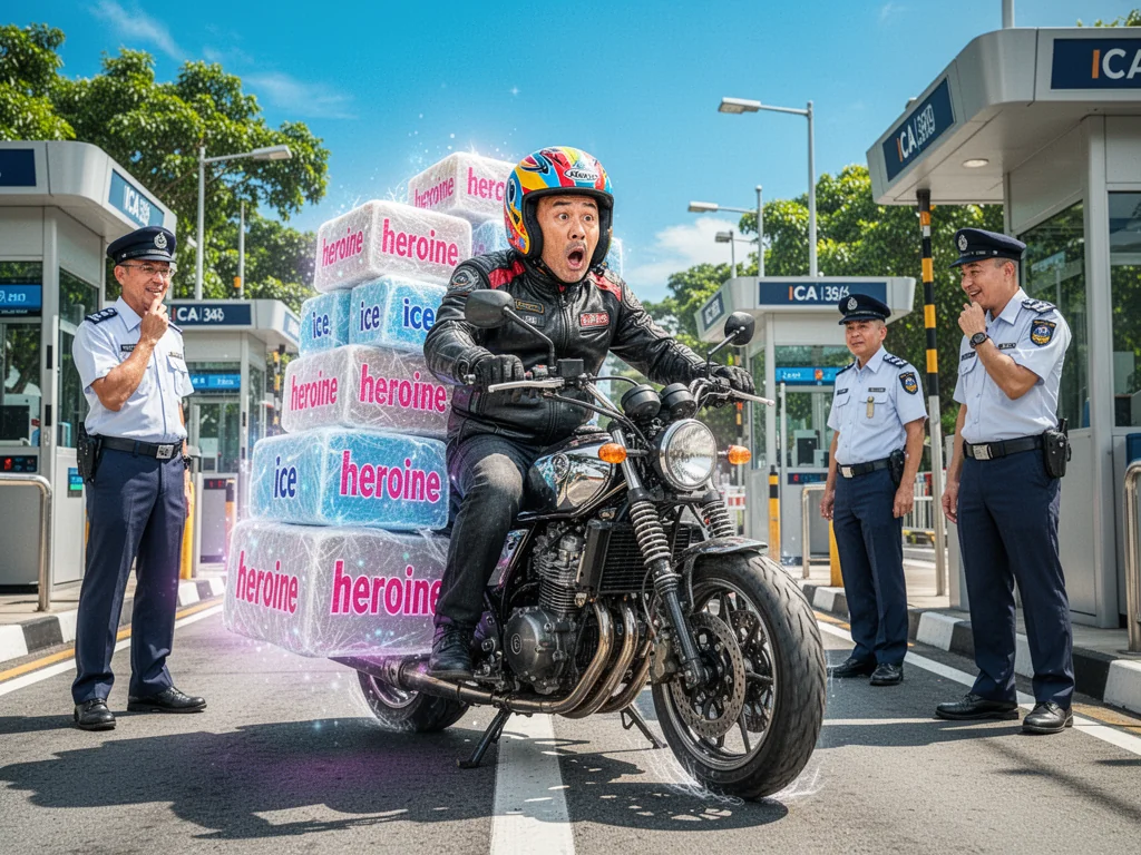 Singapore Slurp: Malaysian Biker Speedruns Death Penalty With 14kg Tuas Heroin