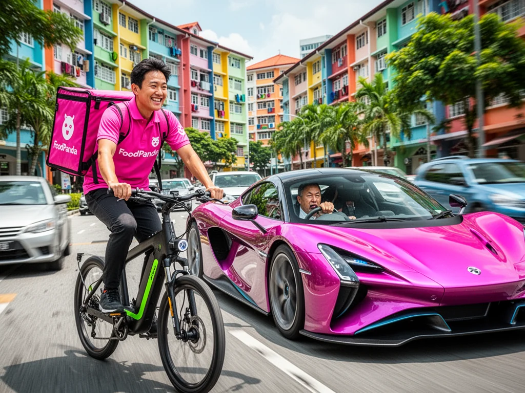 Singapore Slurp: New 1,341HP Hypercar Specifically Engineered To Be Overtaken By FoodPanda E-Bikes