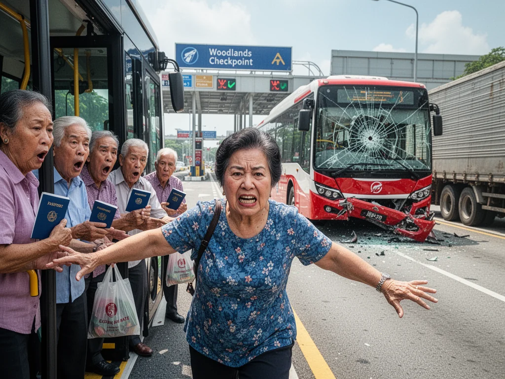 Singapore Slurp: SMRT Bus Collides With Lorry Near Checkpoint To Delay Your Cheap JB Trip
