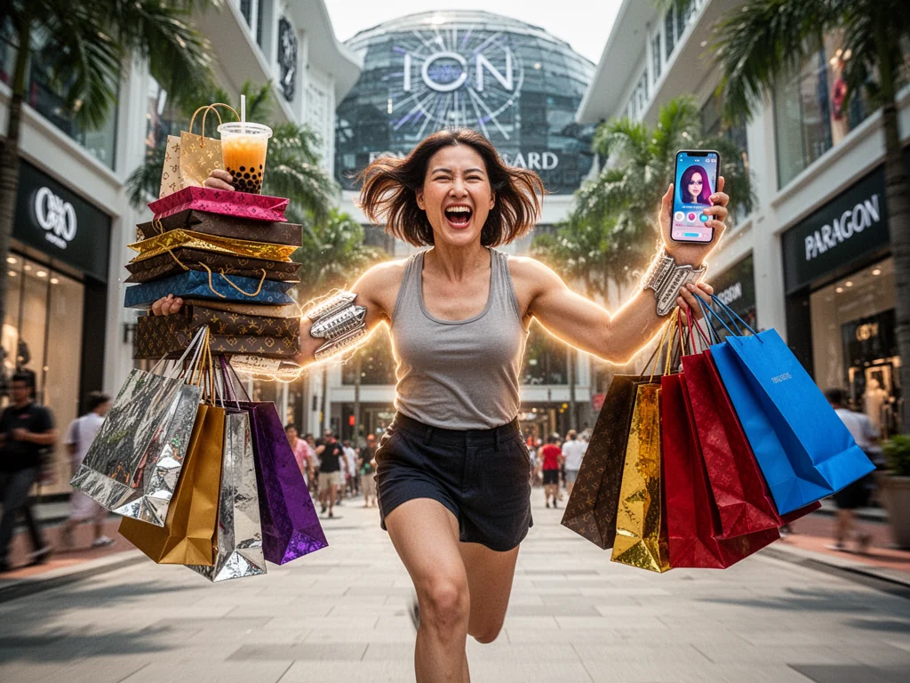 Singapore Slurp: Singapore Woman Evolves Third Arm To Carry More Luxury Bags