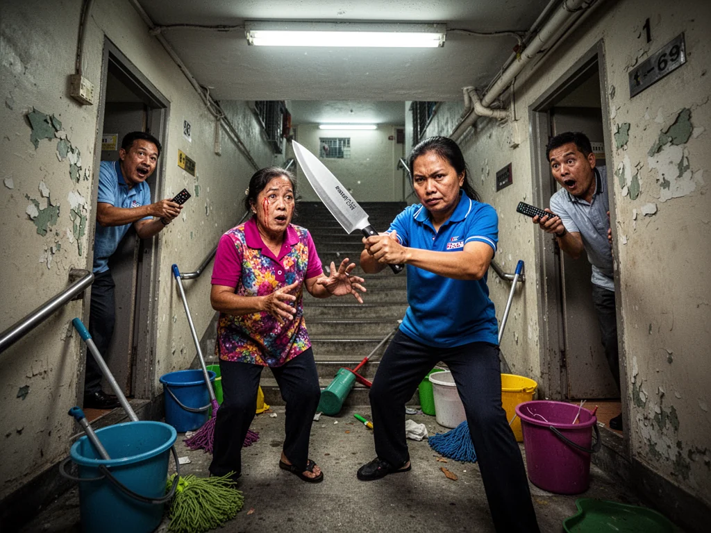Singapore Slurp: Tampines HDB Stairwell Successfully Rebranded As Premier Domestic Worker Fight Club