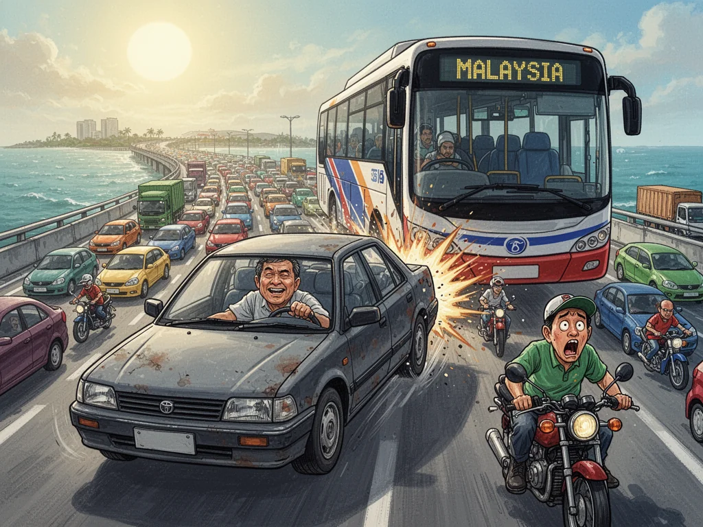 Singapore Slurp: Man Crashes Into Bus To End Eternal Causeway Traffic Suffering