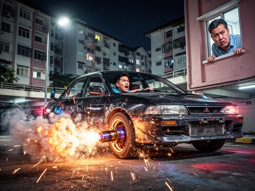 Singapore Slurp: Lancer Driver Thinks Loud Exhaust Will Finally Make Him Fuckable