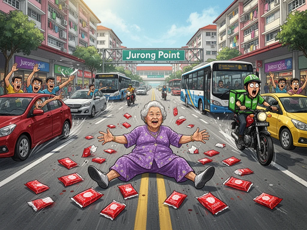 Singapore Slurp: Auntie Successfully Chopes Entire Fucking Road Outside Jurong Point