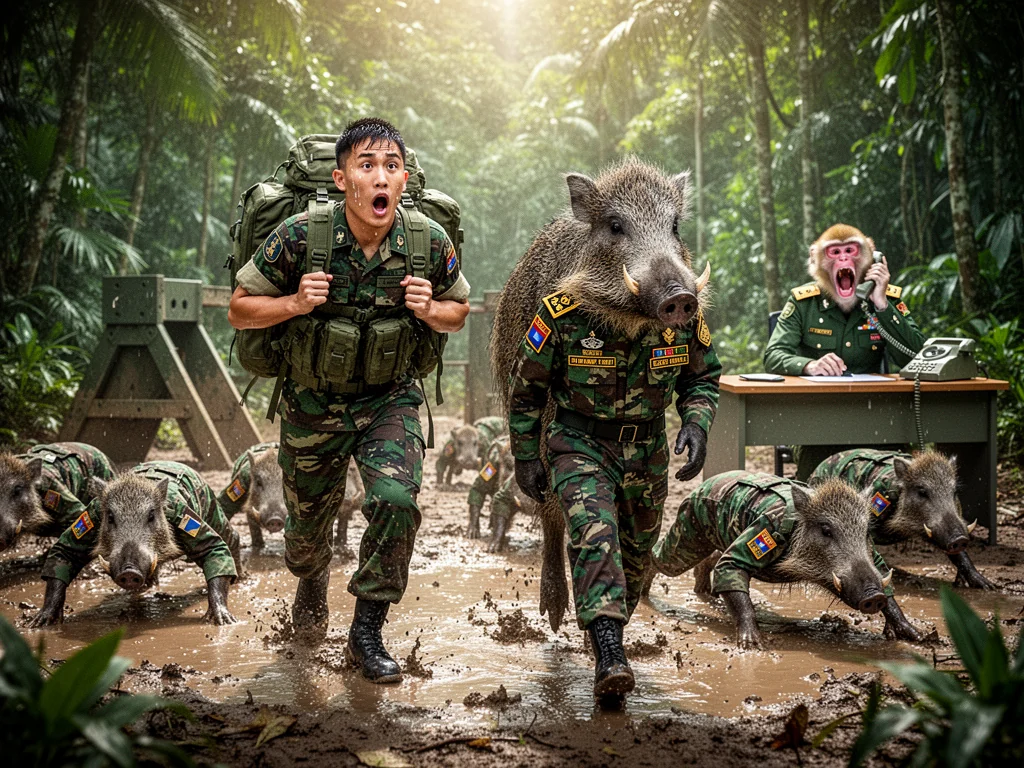 Singapore Slurp: SAF Promotes Wild Boars to Warrant Officers for Superior Discipline