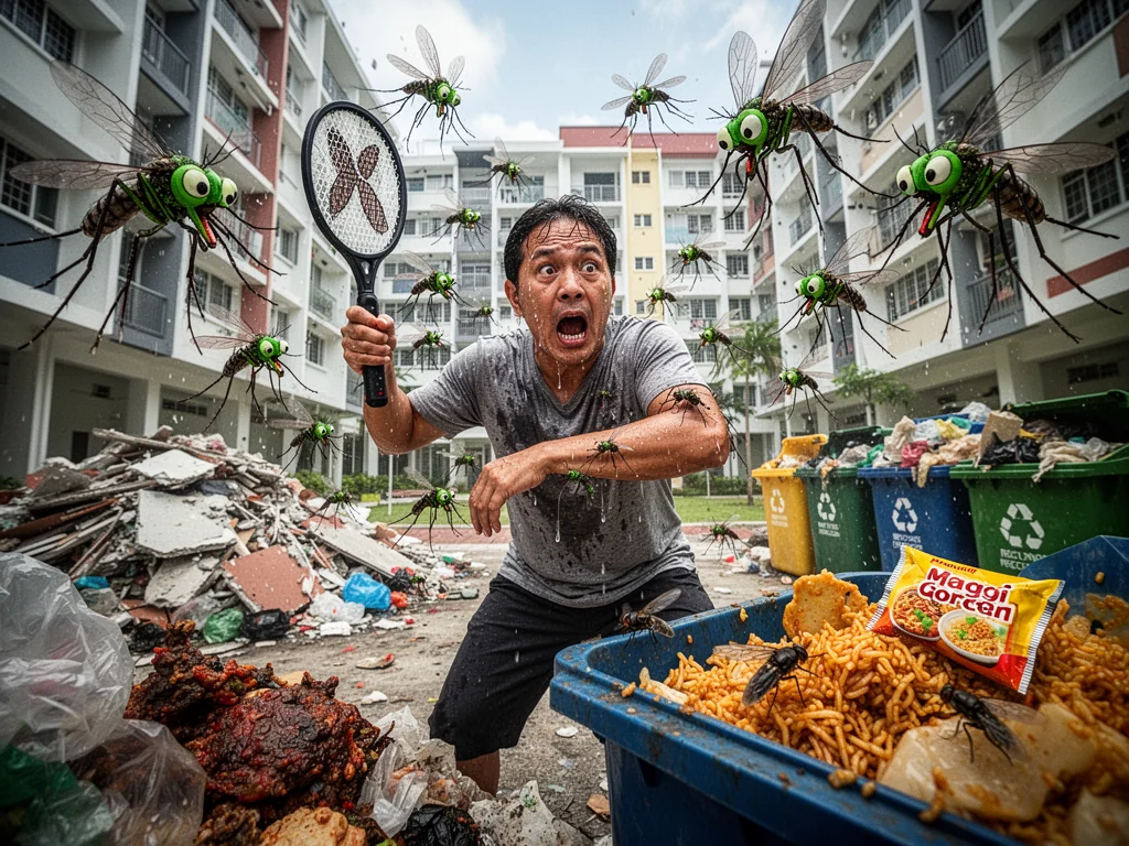 Singapore Slurp: Woodlands Residents Shocked That Dumping Trash Attracts Fucking Mosquitoes
