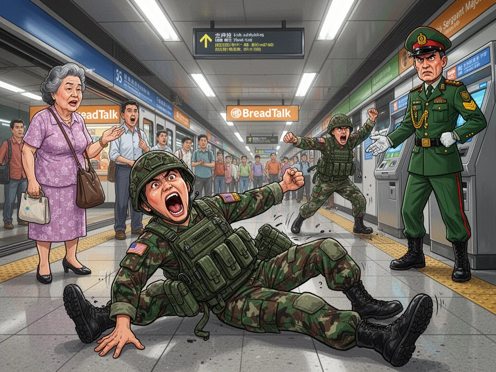Singapore Slurp: MINDEF Orders Recruits To Simulate Gory Deaths To Traumatise Morning Commuters