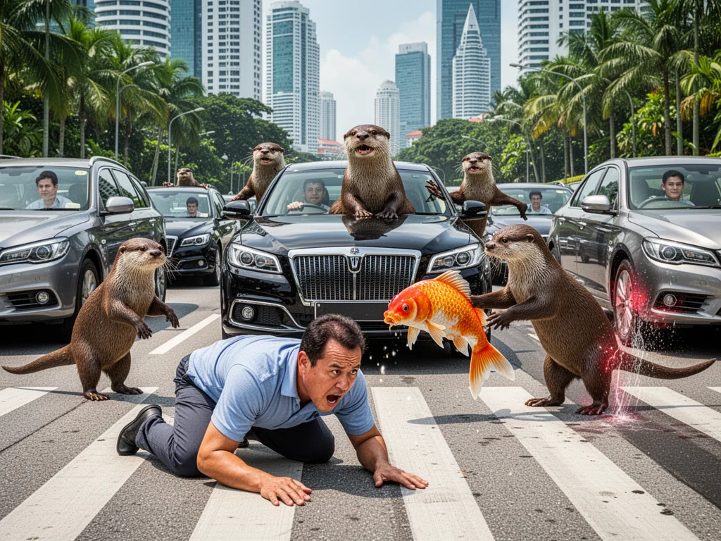 Singapore Slurp: LTA Introduces Death Penalty for Honking at Crossing Otter Overlords