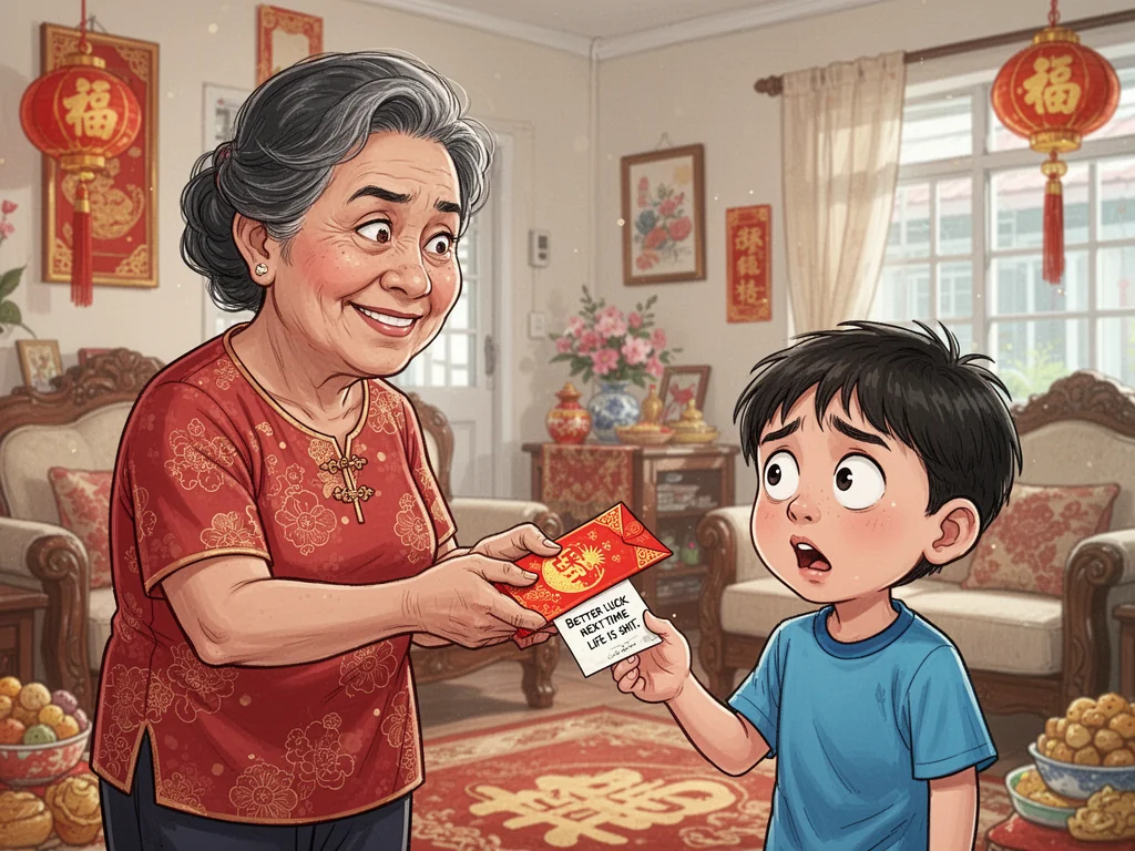 Singapore Slurp: Savage Auntie Teaches 5-Year-Old “Life Is Shit” Via Empty Packet